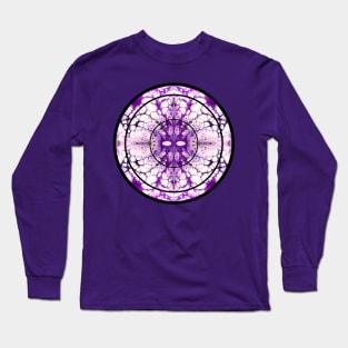 White/Purple Paint Pour Pattern Long Sleeve T-Shirt